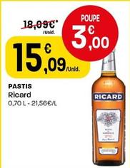 Oferta de Ricard - Pastis por 15,09€ em Intermarché