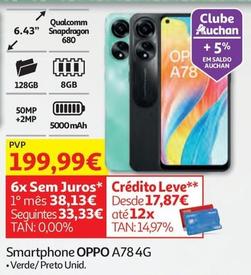 Oferta de Oppo - Smartphone A78 4G por 199,99€ em Auchan