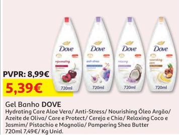 Oferta de Dove - Gel Banho  por 5,39€ em Auchan