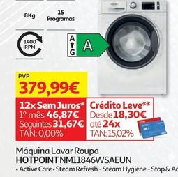 Oferta de Hotpoint - Maqauina Lavar Roupa  NM11846WSAEUN por 379,99€ em Auchan