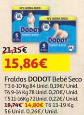Oferta de Dodot - Fraldas Bebe Seco por 15,86€ em Auchan
