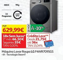 Oferta de LG - Maquina Lavar Roupa  F4WR709SGS por 629,99€ em Auchan