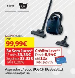 Oferta de Bosch - Aspirador C/Saco Bosch BGBS2BU1T por 99,99€ em Auchan