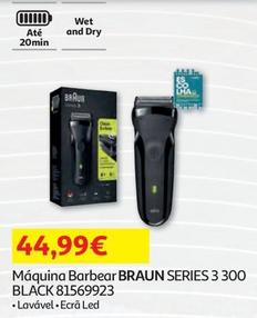 Oferta de Braun - Maquina Barbear Series 3 300 Black 81569923 por 44,99€ em Auchan