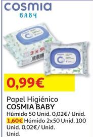 Oferta de Cosmia - Papel Higiénico Baby por 0,99€ em Auchan