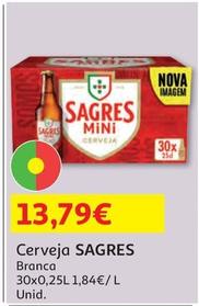 Oferta de Sagres - Cerveja  por 13,79€ em Auchan