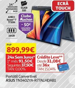 Oferta de Asus - Portátil Convertivel TN3402YA-R77ALHDAB1 por 899,99€ em Auchan