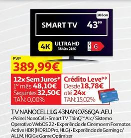 Oferta de LG - Tv Nanocell 43NANO766QA.AEU por 389,99€ em Auchan