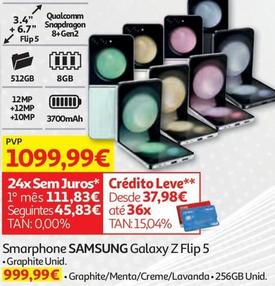 Oferta de Samsung -  Smartphone Galaxy Z Flip 5 por 1099,99€ em Auchan