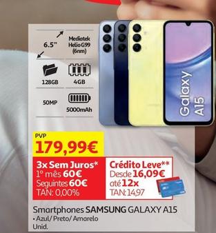 Oferta de Samsung - Smartphones Galaxy A15 por 179,99€ em Auchan