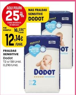 Oferta de Dodot - Fraldas Sensitive por 12,14€ em Intermarché