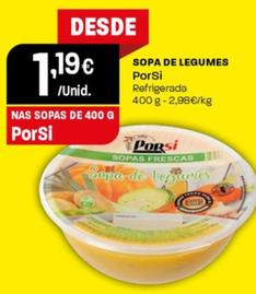 Oferta de Porsi - Sopa De Legumes por 1,19€ em Intermarché