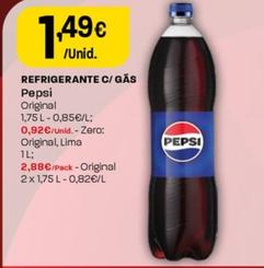 Oferta de Pepsi - Refrigerante C/gas por 1,49€ em Intermarché