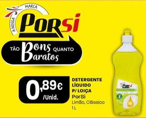 Oferta de Porsi - Detergente Líquido P/loica por 0,89€ em Intermarché