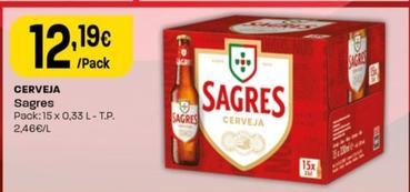 Oferta de Sagres - Cerveja por 12,19€ em Intermarché