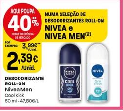Oferta de Nivea - Desodorizante Roll-on por 2,39€ em Intermarché