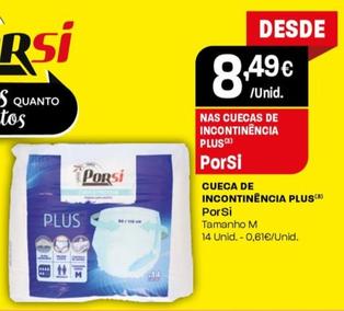 Oferta de Porsi - Cueca De Incontinencia Plus por 8,49€ em Intermarché