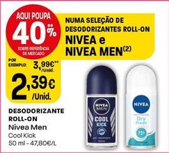 Oferta de Nivea - Desodorizante Roll-On por 2,39€ em Intermarché