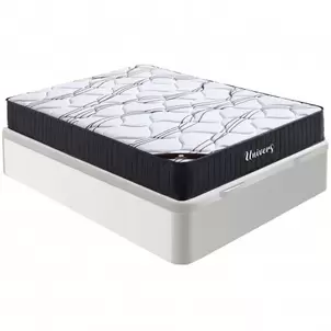 Oferta de Pack sommier CASINO BOX 140x190cm (branco) + colchão UNIVERS por 499€ em Homy Casa