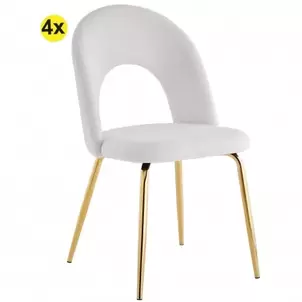Oferta de Pack 4 cadeiras LINDA (branca) por 199€ em Homy Casa