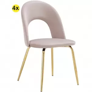 Oferta de Pack 4 cadeiras LINDA (cinzento claro) por 199€ em Homy Casa