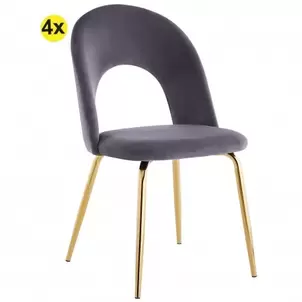 Oferta de Pack 4 cadeiras LINDA (cinzento) por 199€ em Homy Casa