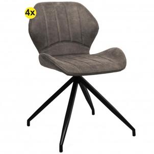 Oferta de Pack 4 cadeiras giratória 360º SWING (taupe) por 199€ em Homy Casa