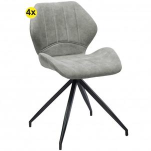 Oferta de Pack 4 cadeiras giratória 360º SWING (cinza claro) por 199€ em Homy Casa