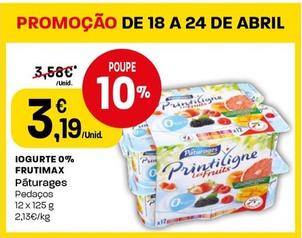 Oferta de Páturages - Iogurte 0% Frutimax por 3,19€ em Intermarché