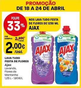 Oferta de Ajax - Lava Tudo Festa De Flores por 2€ em Intermarché