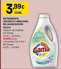 Oferta de Gama - Detergente Líquido P/ Maquina De Lavar Roupa por 3,99€ em Intermarché