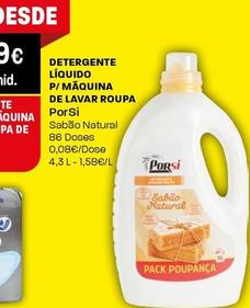 Oferta de Porsi - Detergente Líquido P/ Maquina De Lavar Roupa por 6,79€ em Intermarché