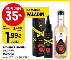 Oferta de Paladin - Molho Piri-Piri Sacana por 1,99€ em Intermarché