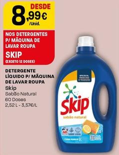 Oferta de Skip - Detergente Líquido P/Maquina De Lavar Roupa por 8,99€ em Intermarché