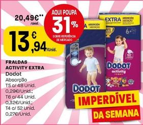 Oferta de Dodot - Fraldas Activity Extra por 20,49€ em Intermarché