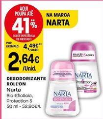 Oferta de Narta - Desodorizante Roll'On por 2,64€ em Intermarché