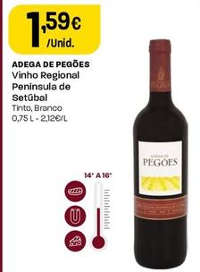 Oferta de Adega De Pegões - Vinho Regional Península De Setúbal por 1,59€ em Intermarché