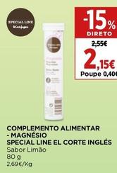 Oferta de El Corte Inglés - Complemento Alimentar Magnesio Special Line por 2,15€ em El Corte Inglés