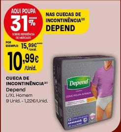 Oferta de Depend - Cueca De Incontinencia por 10,99€ em Intermarché