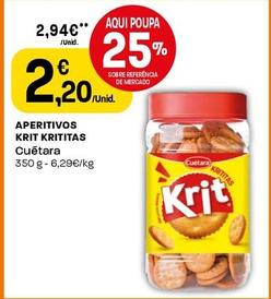 Oferta de Cuétara - Aperitivos Krit Krititas por 2,2€ em Intermarché