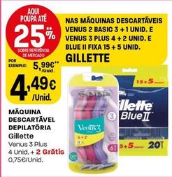 Oferta de Gillette - Máquina Descartável Depilatória por 4,49€ em Intermarché