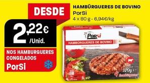 Oferta de Porsi - Hambúrgueres De Bovino por 2,22€ em Intermarché