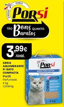 Oferta de Porsi - Areia Aglomerante P/ Gato Compacta por 3,99€ em Intermarché