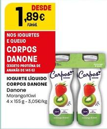 Oferta de Danone - Iogurte Liquido Corpos  por 1,89€ em Intermarché