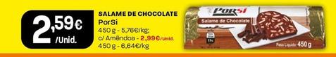 Oferta de Porsi - Salame De Chocolate por 2,59€ em Intermarché