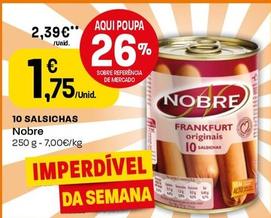 Oferta de Nobre - 10 Salsichas por 1,75€ em Intermarché