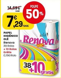 Oferta de Renova - Papel Higiénico Ole por 7,29€ em Intermarché