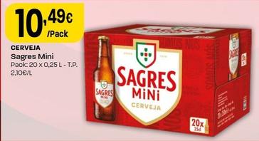 Oferta de Sagres Mini - Cerveja por 10,49€ em Intermarché