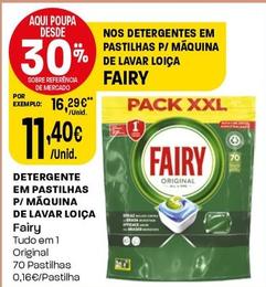 Oferta de Fairy - Detergente Em Pastilhas P/ Máquina De Lavar Loiça por 11,4€ em Intermarché