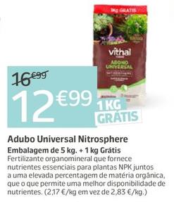 Oferta de Vithal - Adubo Universal Nitrosphere por 12,99€ em Jardiland